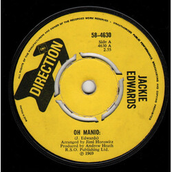 Jackie Edwards Oh Manio USED VINYL 7INCH 45 RPM SINGLE