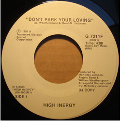 High Inergy Don't Park Your Loving USED VINYL 7INCH 45 RPM PROMO