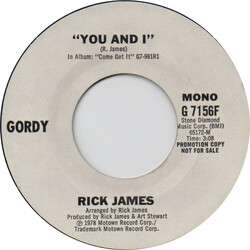 Rick James You And I USED VINYL 7INCH 45 RPM SINGLE PROMO