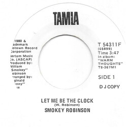 Smokey Robinson Let Me Be The Clock USED VINYL 7INCH 45 RPM SINGLE PROMO STEREO