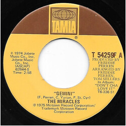 The Miracles Gemini / You Are Love USED VINYL 7INCH 45 RPM SINGLE