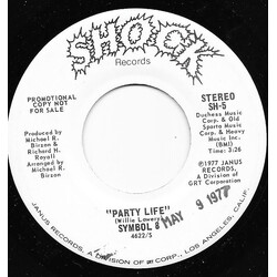 Symbol 8 Party Life USED VINYL 7INCH 45 RPM SINGLE PROMO STEREO MONO