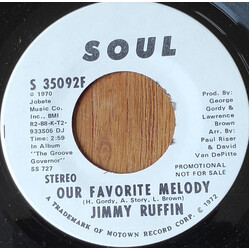 Jimmy Ruffin Our Favorite Melody USED VINYL 7INCH 45 RPM SINGLE PROMO STEREO MONO