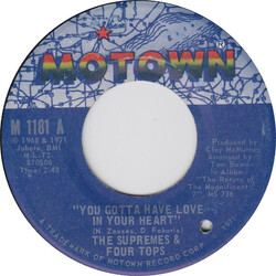 The Supremes / Four Tops You Gotta Have Love In Your Heart / I'm Glad About It USED VINYL 7INCH 45 RPM SINGLE