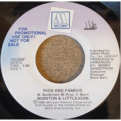 Burston & Littlejohn Rich And Famous USED VINYL 7INCH 45 RPM PROMO