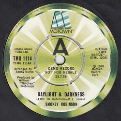 Smokey Robinson Daylight & Darkness USED VINYL 7INCH SINGLE PROMO
