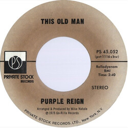 Purple Reign This Old Man USED VINYL 7INCH 45 RPM STYRENE STEREO