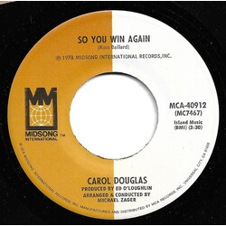 Carol Douglas So You Win Again USED VINYL 7INCH 45 RPM SINGLE