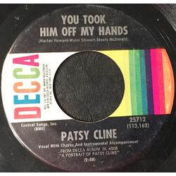 Patsy Cline You Took Him Off My Hands / Does Your Heart Beat For Me USED VINYL 7INCH 45 RPM