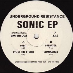 Underground Resistance Sonic EP USED VINYL 12INCH 33 S RPM EP REISSUE