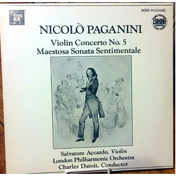 Niccolò Paganini / Salvatore Accardo / London Philharmonic Orchestra / Charles Dutoit Violin Concerto No. 5 / Maestosa Sonata Sentimentale Vinyl LP US