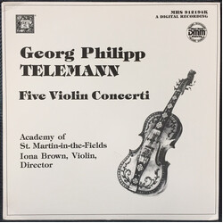 Georg Philipp Telemann / Iona Brown / The Academy Of St. Martin-in-the-Fields Five Violin Concerti Vinyl LP USED