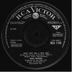 Nina Simone Ain't Got No - I Got Life USED VINYL 7INCH 45 RPM SINGLE