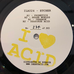 Etcher I Love Acid 024 USED VINYL 12INCH 33 S RPM LIMITED EDITION NUMBERED