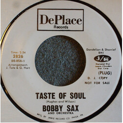 Bobby Sax And Orchestra Taste Of Soul / Sock It USED VINYL 7INCH 45 RPM PROMO