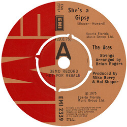 The Aces (2) She's A Gipsy USED VINYL 7INCH 45 RPM PROMO