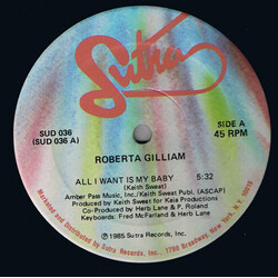 Roberta Gilliam All I Want Is My Baby USED VINYL 12INCH 45 RPM