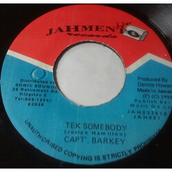 Captain Barkey Tek Somebody USED VINYL 7INCH 45 RPM