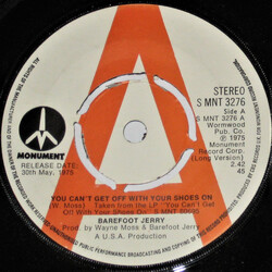 Barefoot Jerry You Can't Get Off With Your Shoes On USED VINYL 7INCH PROMO