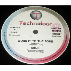 Kraig Work It To The Bone USED VINYL 12INCH 45 RPM SINGLE STEREO