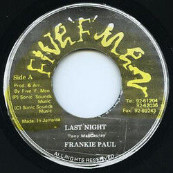 Frankie Paul Last Night USED VINYL 7INCH 45 RPM
