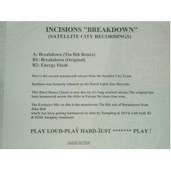 Incisions Breakdown USED VINYL 12INCH WHITE LABEL PROMO 33 S RPM