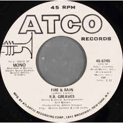 R.B. Greaves Fire & Rain USED VINYL 7INCH 45 RPM PROMO STEREO MONO