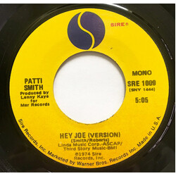 Patti Smith Hey Joe (Version) / Piss Factory USED VINYL 7INCH SINGLE REISSUE MONO