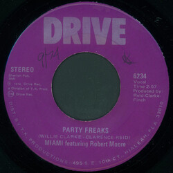 Miami / Robert Moore (3) Party Freaks USED VINYL 7INCH 45 RPM STEREO