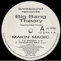 Big Bang Theory (5) Makin' Magic USED VINYL 12INCH 33 S RPM PROMO