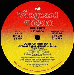 Poussez! Come On And Do It (Special Radio Version) USED VINYL 12INCH 33 S RPM PROMO