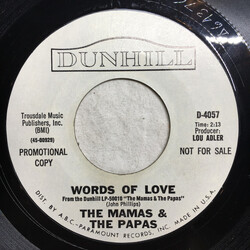 The Mamas & The Papas Words Of Love / Dancing In The Street USED VINYL 7INCH 45 RPM SINGLE PROMO