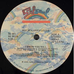 Logg I Know You Will USED VINYL 12INCH 33 S RPM SINGLE STEREO