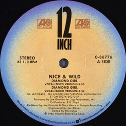 Nice & Wild Diamond Girl USED VINYL 12INCH 33 S RPM SINGLE STEREO