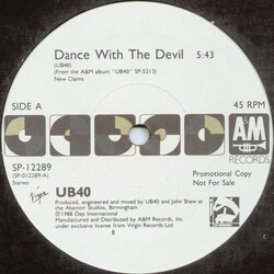 UB40 Dance With The Devil / Red Red Wine USED VINYL 12INCH 45 RPM PROMO STEREO