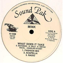 Mink What Does It Take USED VINYL 12INCH 33 S RPM