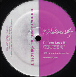 Ortheia Barnes Till You Lose It USED VINYL 12INCH 33 S RPM