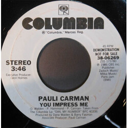 Pauli Carman You Impress Me USED VINYL 7INCH PROMO STYRENE STEREO