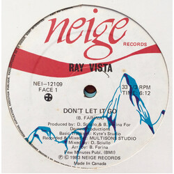 Ray Vista Don't Let It Go USED VINYL 12INCH 33 S RPM