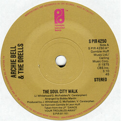 Archie Bell & The Drells The Soul City Walk USED VINYL 7INCH 45 RPM SINGLE STEREO