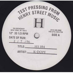 Kenny "Dope" Gonzalez Bucketbootleg USED VINYL 12INCH 45 RPM TEST PRESSING
