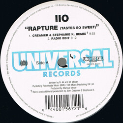 iiO Rapture (Tastes So Sweet) USED VINYL 12INCH