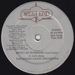 The Chuck Davis Orchestra Spirit Of Sunshine USED VINYL 12INCH 33 S RPM STEREO