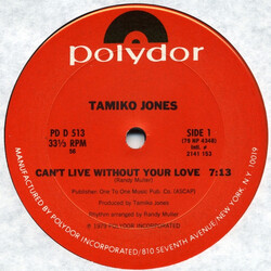 Tamiko Jones Can't Live Without Your Love / Tamiko Letting It Flow USED VINYL 12INCH 33 S RPM