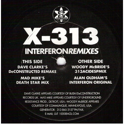 X-313 Interferon (Remixes) USED VINYL 12INCH 33 S RPM