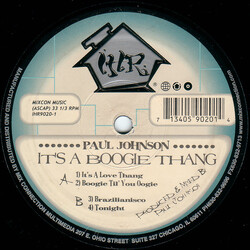 Paul Johnson It's A Boogie Thang USED VINYL 12INCH 33 S RPM
