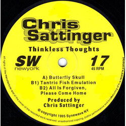 Chris Sattinger Thinkless Thoughts USED VINYL 12INCH 45 RPM 33 S RPM
