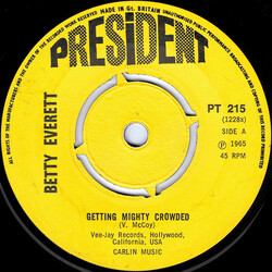 Betty Everett Getting Mighty Crowded / It's In His Kiss (The Shoop Shoop Song) USED VINYL 7INCH 45 RPM SINGLE REISSUE