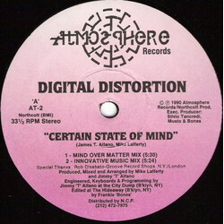 Digital Distortion Certain State Of Mind USED VINYL 12INCH 33 S RPM STEREO