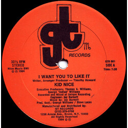 Kid Nice (2) I Want You To Like It USED VINYL 12INCH 33 S RPM REPRESS